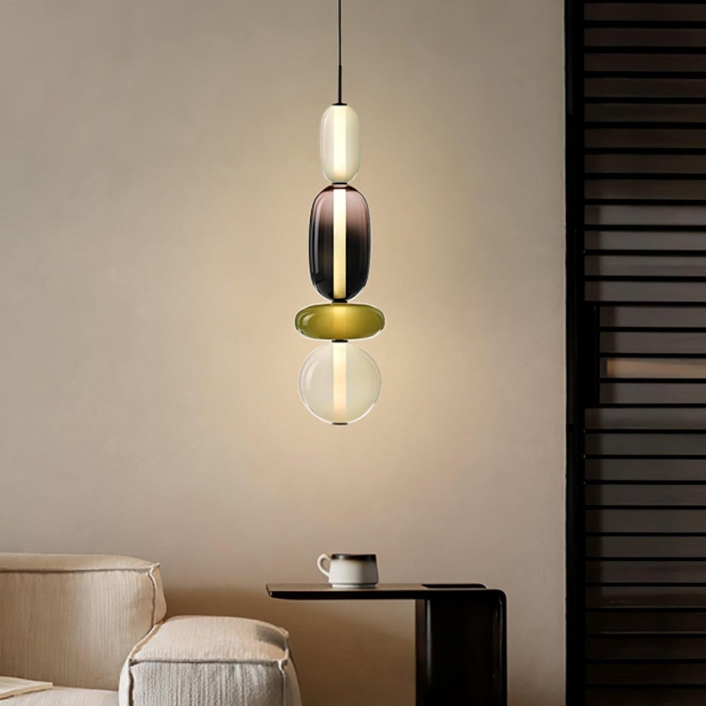 Lampe pendante en verre confit