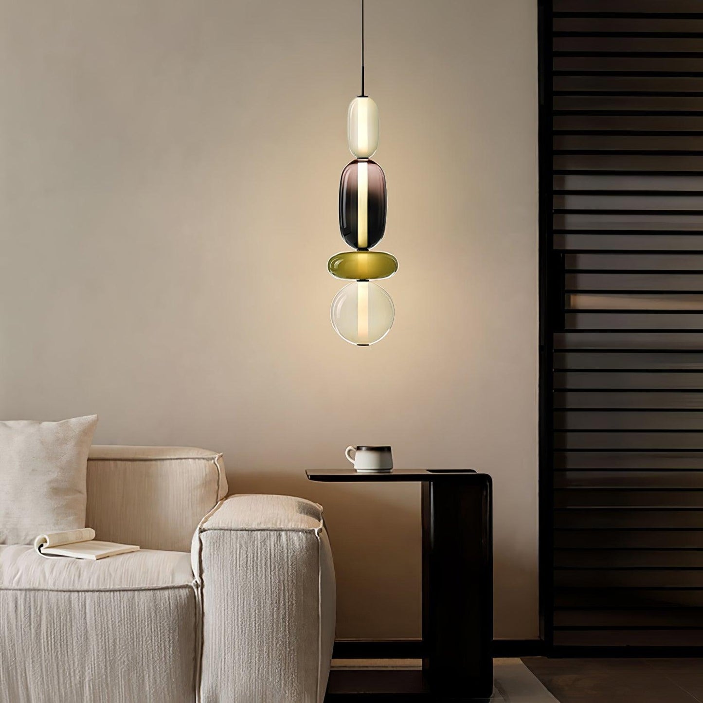 Lampe pendante en verre confit