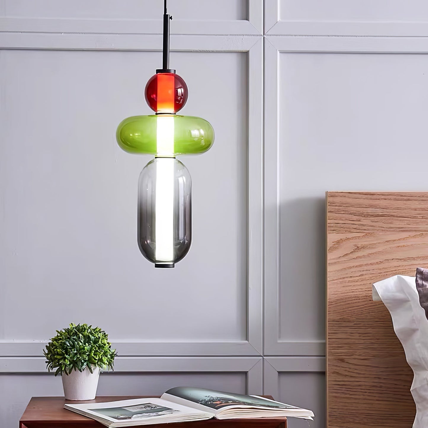 Lampe pendante en verre confit