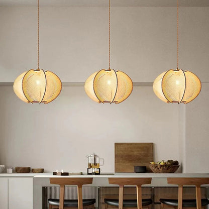 Lampes Suspendues En Bois Scandinaves Du Milieu Du Siècle