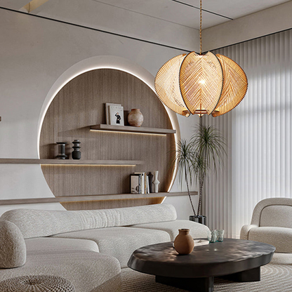 Lampes Suspendues En Bois Scandinaves Du Milieu Du Siècle