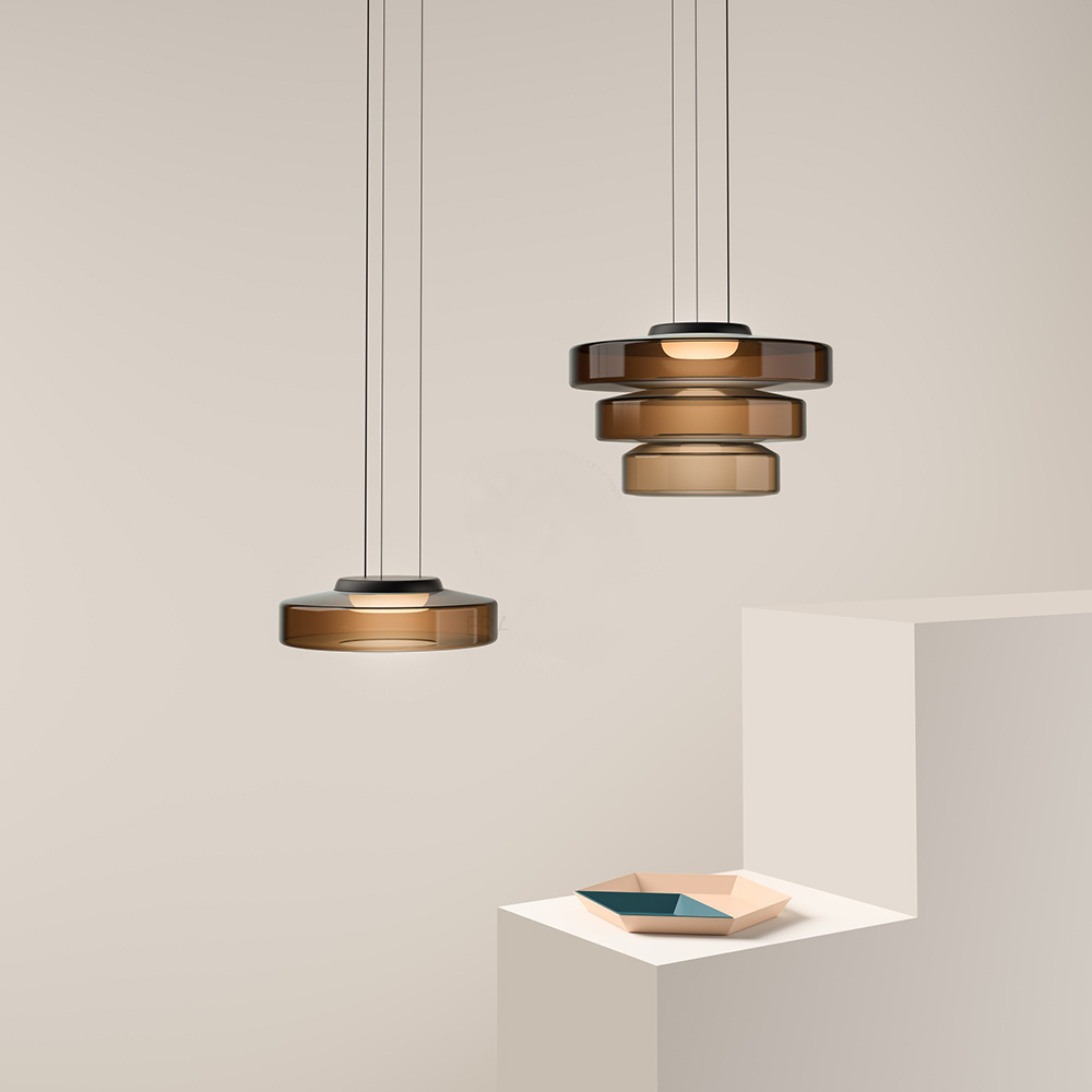 Naldor - Lampes suspendues en verre de style Bauhaus