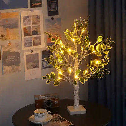 Guirlande Lumineuse Led Pour Sapin De Noël Avec Feuilles Vertes