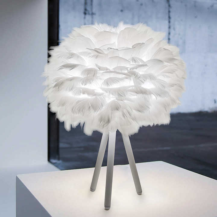 Fintor - Lampe de table à intensité variable avec plumes de luxe