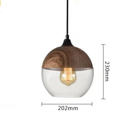 Lampe À Suspension Luxueuse Jevaglo En Verre Et Bois