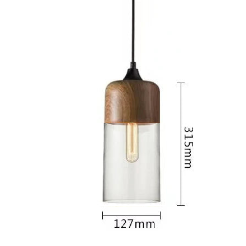 Lampe À Suspension Luxueuse Jevaglo En Verre Et Bois