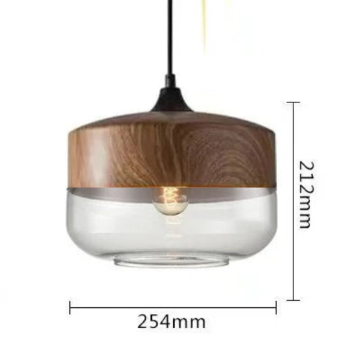 Lampe À Suspension Luxueuse Jevaglo En Verre Et Bois