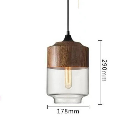 Lampe À Suspension Luxueuse Jevaglo En Verre Et Bois