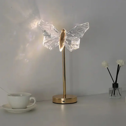 Lampe De Table En Cristal Papillon