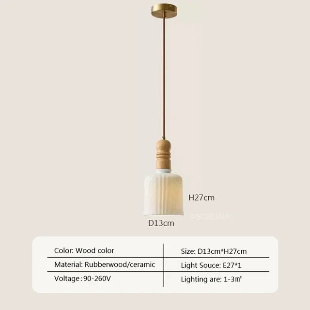 Suspension En Bois Massif Crème Wind