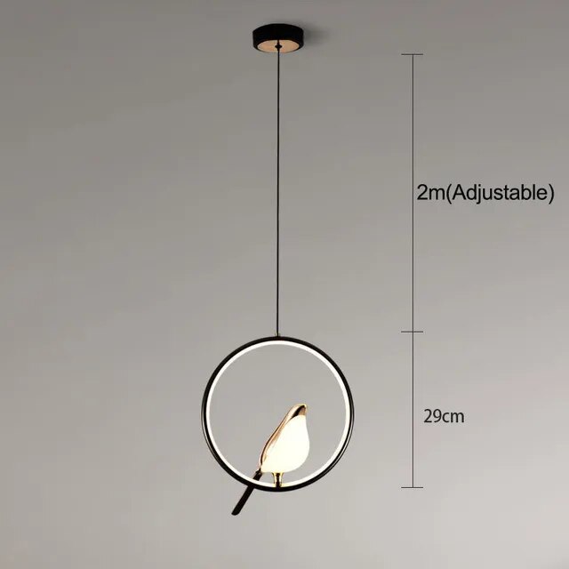 Oliena - Lampe À Suspension De Luxe Avec Oiseau Doré