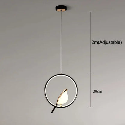 Oliena - Lampe À Suspension De Luxe Avec Oiseau Doré