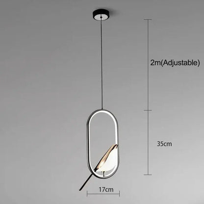 Oliena - Lampe À Suspension De Luxe Avec Oiseau Doré