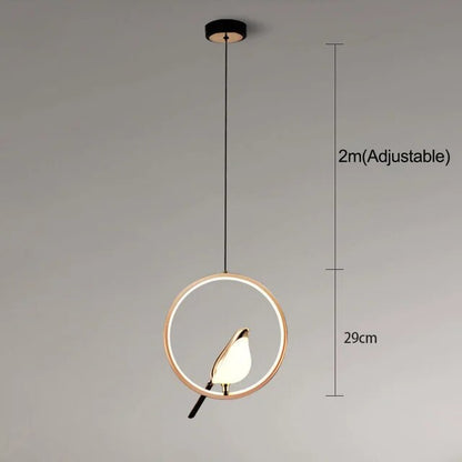 Oliena - Lampe À Suspension De Luxe Avec Oiseau Doré