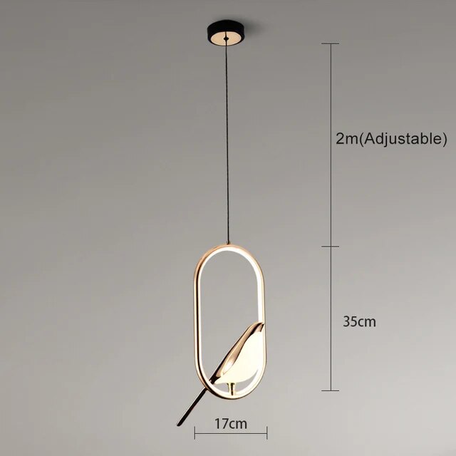 Oliena - Lampe À Suspension De Luxe Avec Oiseau Doré