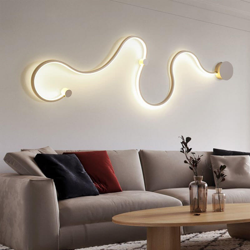 Applique Murale Moderne À Led Incurvée En Aluminium En Forme De Serpent À 1 Lumière