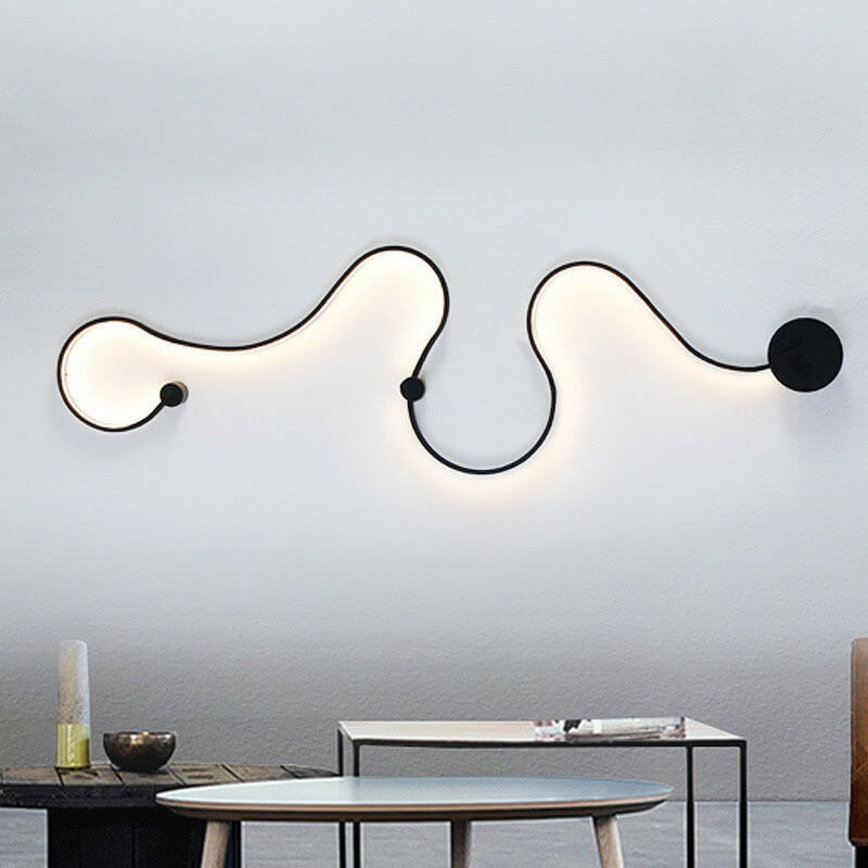 Applique Murale Moderne À Led Incurvée En Aluminium En Forme De Serpent À 1 Lumière