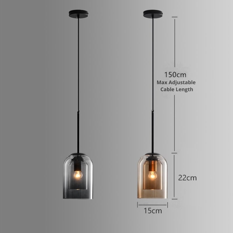 Ventor - Luminaires suspendus du milieu du siècle avec double vitrage