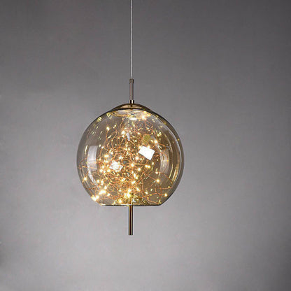 Lampe Suspendue En Verre Ovale Cylindrique Scandinave Moderne Avec 1 Point Lumineux Pour La Chambre
