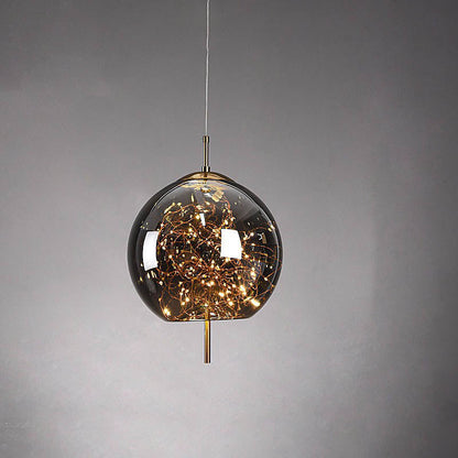 Lampe Suspendue En Verre Ovale Cylindrique Scandinave Moderne Avec 1 Point Lumineux Pour La Chambre