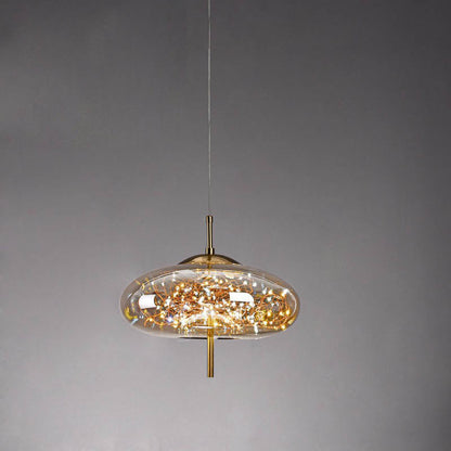 Lampe Suspendue En Verre Ovale Cylindrique Scandinave Moderne Avec 1 Point Lumineux Pour La Chambre