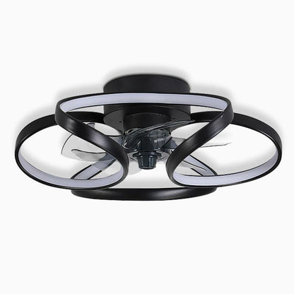 Ventilateur de plafond encastré moderne à LED Flower avec télécommande