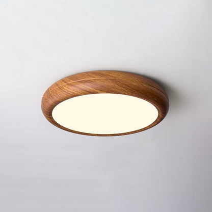 Plafonnier Rond En Grain De Bois