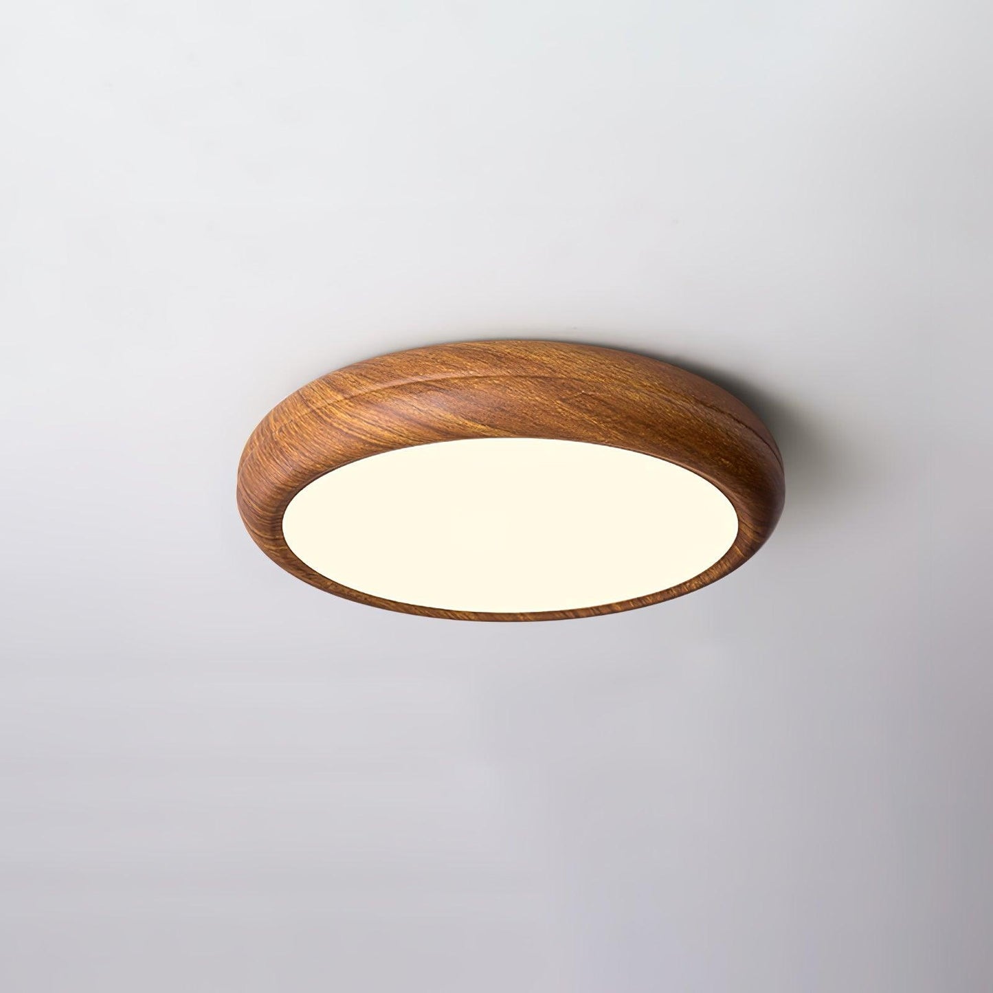 Plafonnier Rond En Grain De Bois