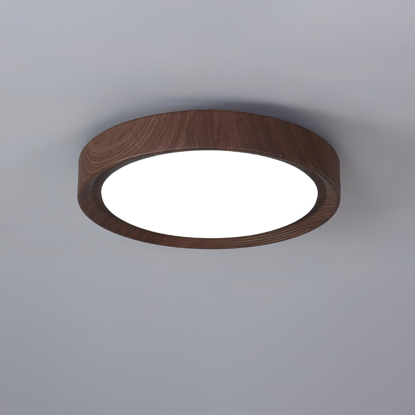 Plafonnier Rond En Grain De Bois