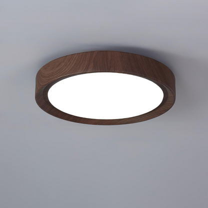 Plafonnier Rond En Grain De Bois