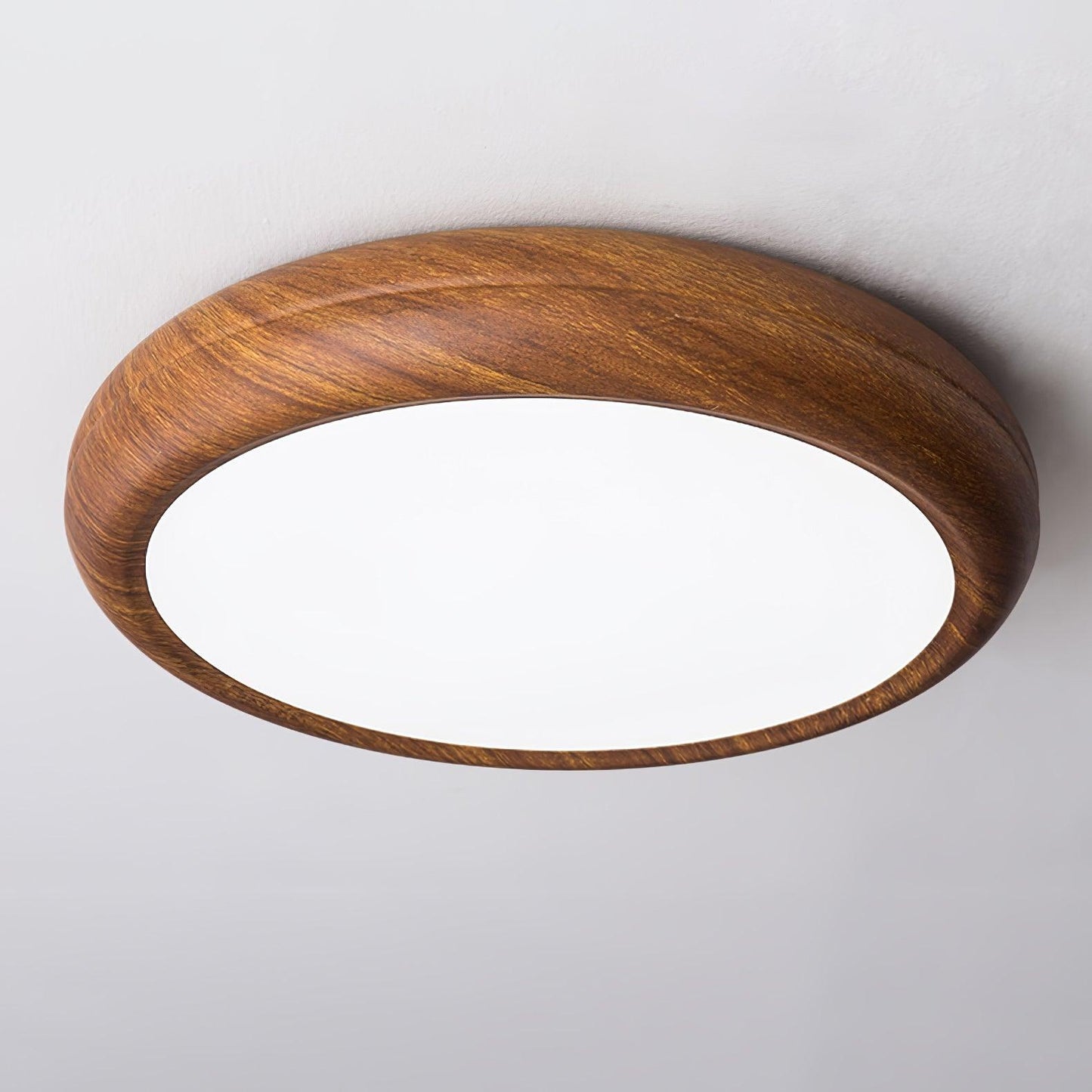 Plafonnier Rond En Grain De Bois