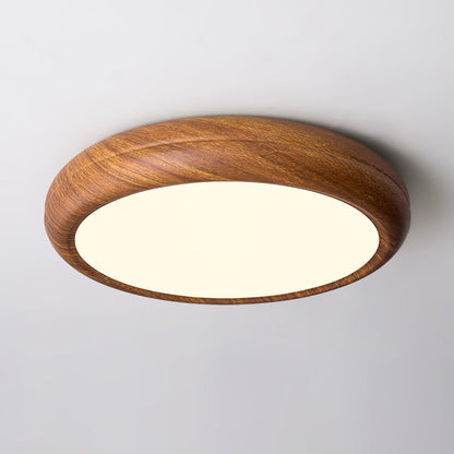 Plafonnier Rond En Grain De Bois