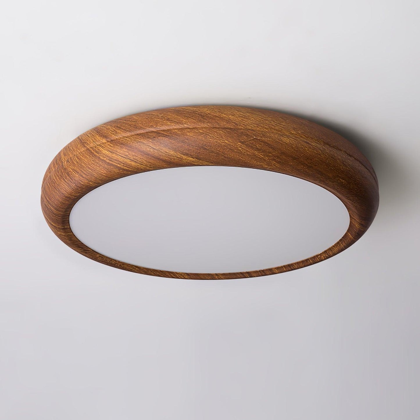 Plafonnier Rond En Grain De Bois