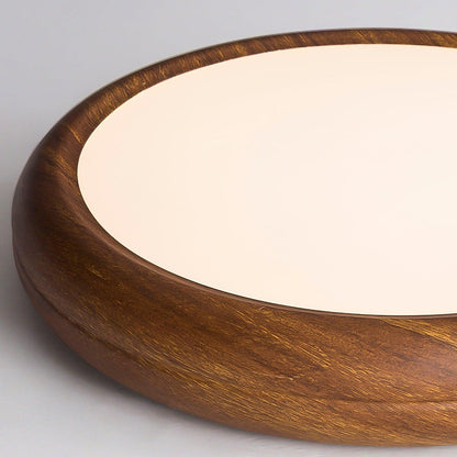 Plafonnier Rond En Grain De Bois