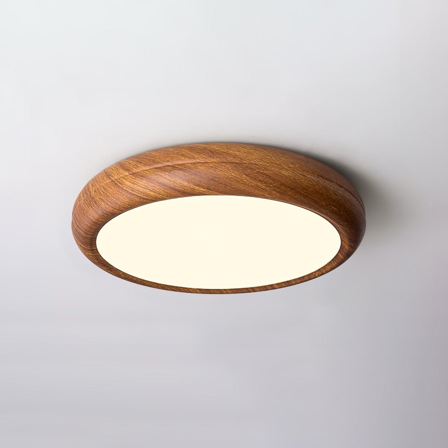 Plafonnier Rond En Grain De Bois