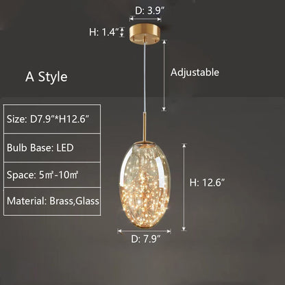 Suspension Moderne En Verre Gris Avec Ciel Étoilé