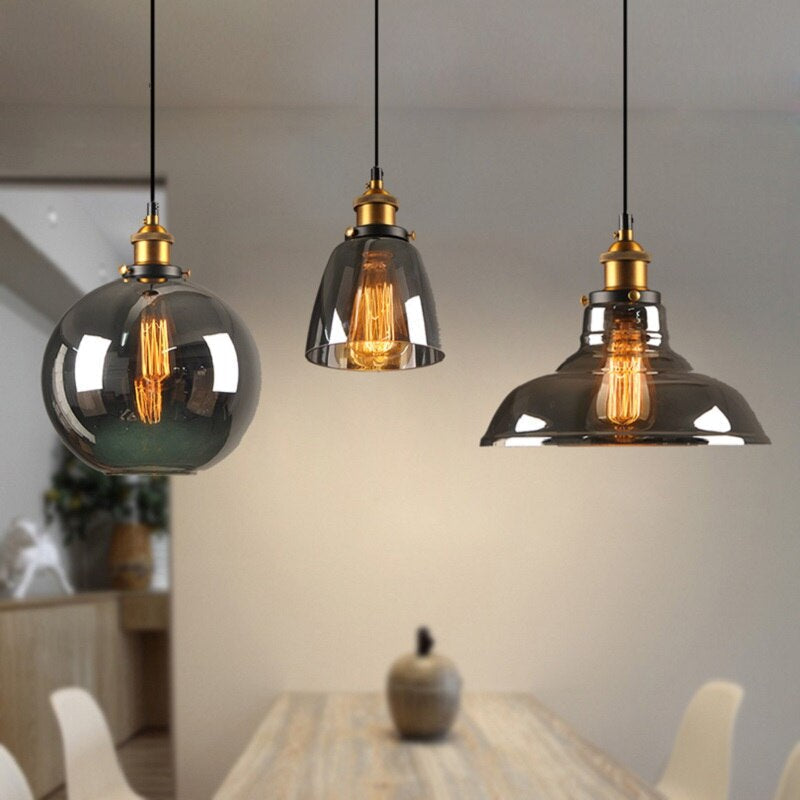 Nurieux - Lampe suspendue en verre antique