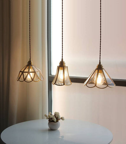 Lampe Suspendue En Verre Et Laiton