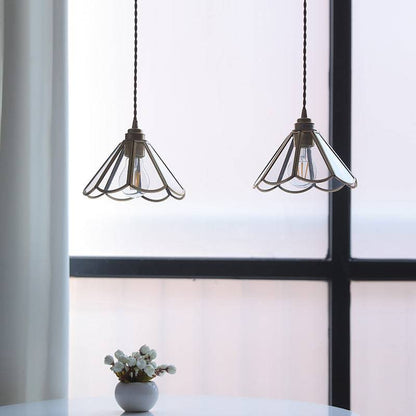 Lampe Suspendue En Verre Et Laiton