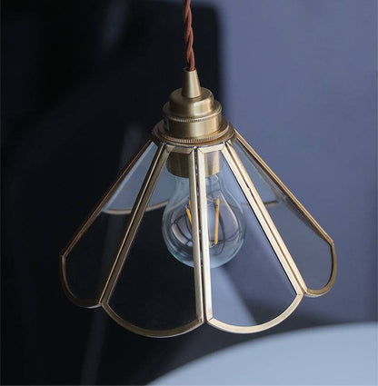 Lampe Suspendue En Verre Et Laiton