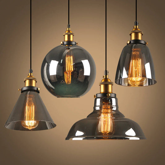 Nurieux - Lampe suspendue en verre antique