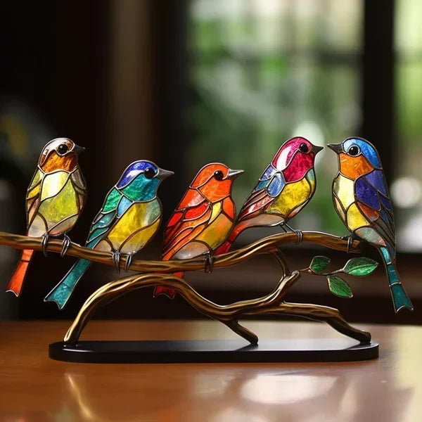 Luniere - Oiseaux En Verre Coloré Pour Une Décoration Intérieure Raffinée