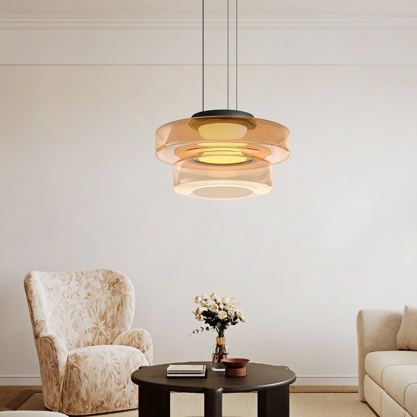 Naldor - Lampes suspendues en verre de style Bauhaus