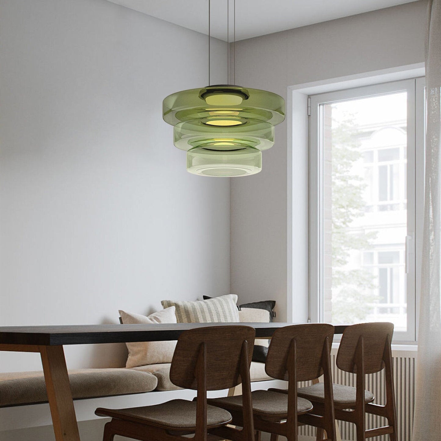 Naldor - Lampes suspendues en verre de style Bauhaus