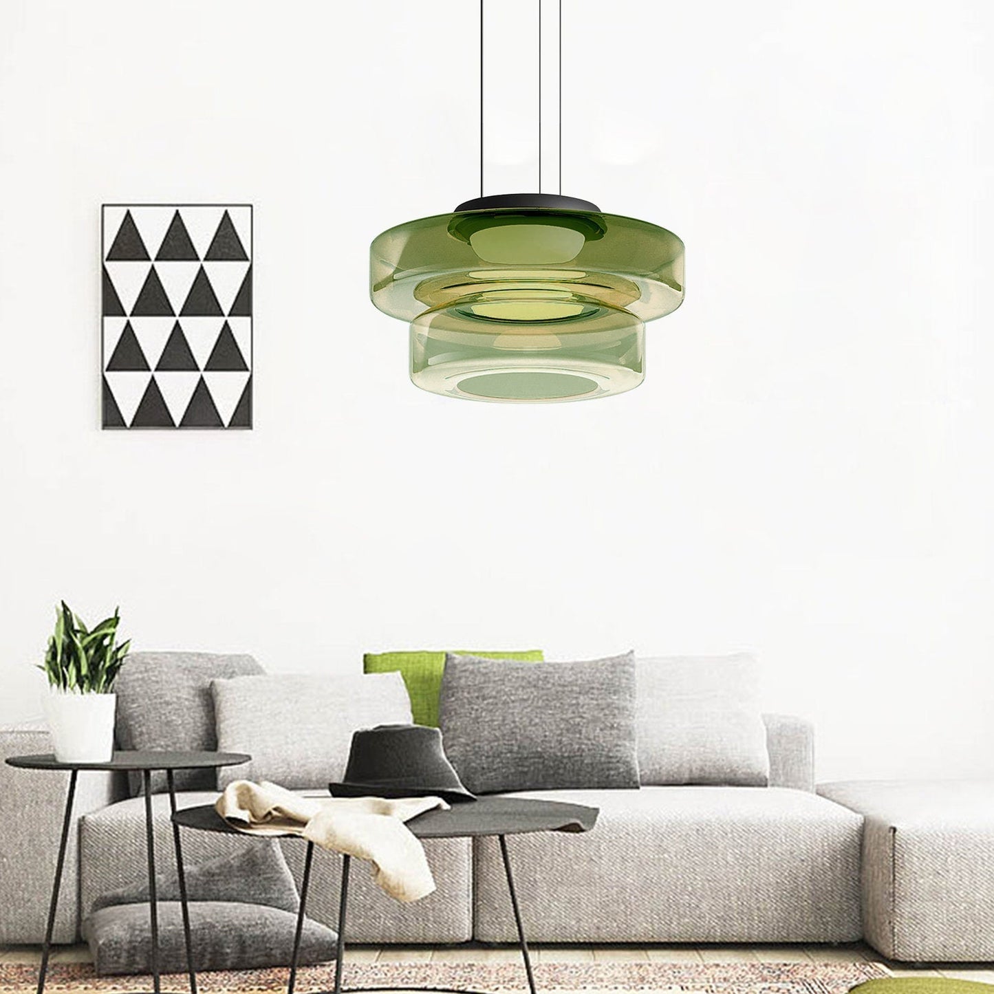 Naldor - Lampes suspendues en verre de style Bauhaus