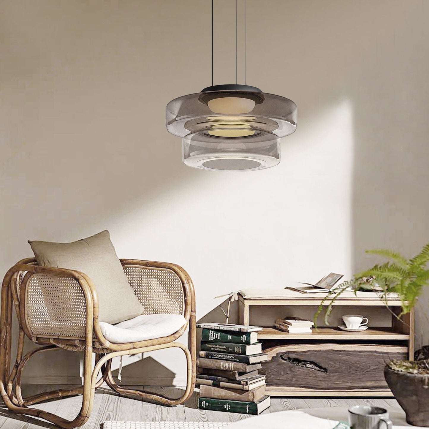 Naldor - Lampes suspendues en verre de style Bauhaus