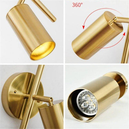 Barre Spots Led En Aluminium Noir Et Doré Golden