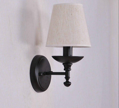 Applique Murale Led Rustique Avec Abat-Jour En Tissu